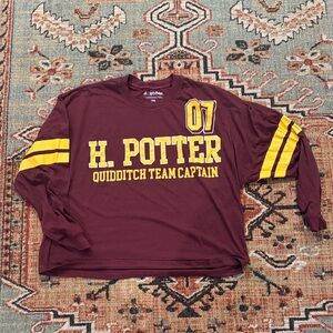 H. Potter Quidditch Team Captain Long Sleeve Tee - Maroon